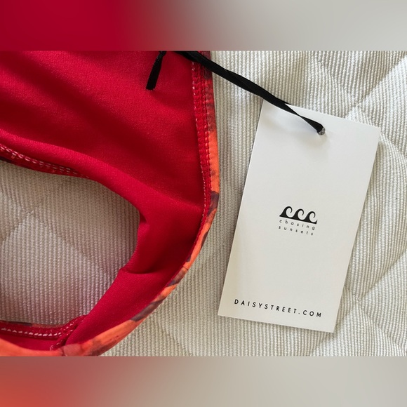 Daisy Street brand bikini bottom bright orange and red colors - Picture 10 of 15